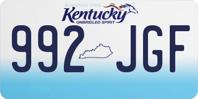 KY license plate 992JGF