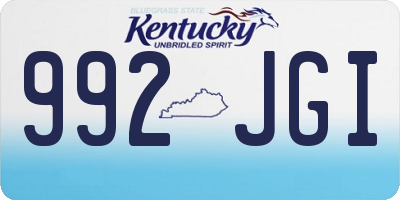 KY license plate 992JGI