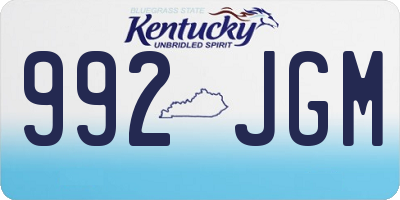 KY license plate 992JGM