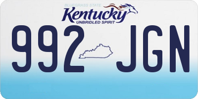 KY license plate 992JGN