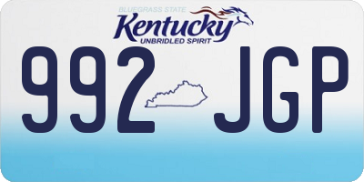 KY license plate 992JGP