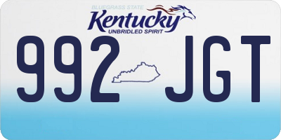 KY license plate 992JGT