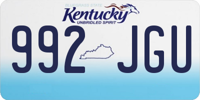 KY license plate 992JGU