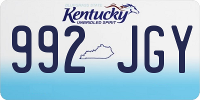 KY license plate 992JGY