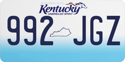 KY license plate 992JGZ