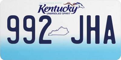 KY license plate 992JHA