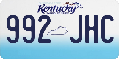 KY license plate 992JHC