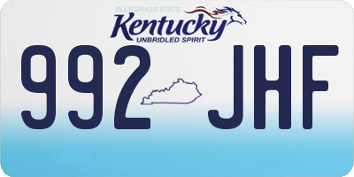 KY license plate 992JHF