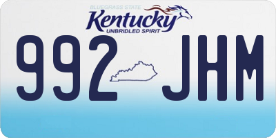KY license plate 992JHM