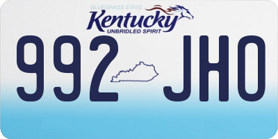 KY license plate 992JHO
