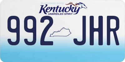KY license plate 992JHR
