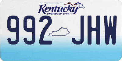 KY license plate 992JHW