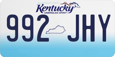 KY license plate 992JHY