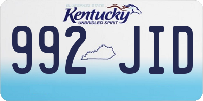 KY license plate 992JID