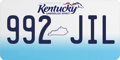 KY license plate 992JIL