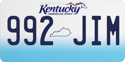 KY license plate 992JIM