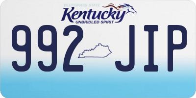 KY license plate 992JIP