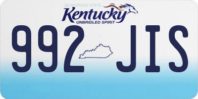 KY license plate 992JIS