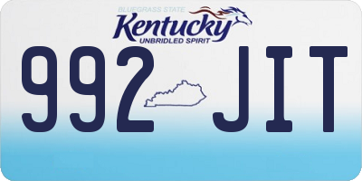 KY license plate 992JIT