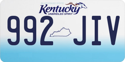 KY license plate 992JIV