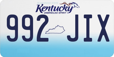 KY license plate 992JIX
