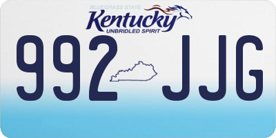 KY license plate 992JJG