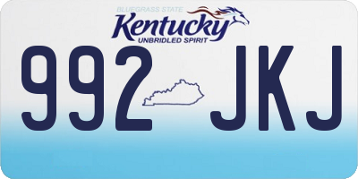 KY license plate 992JKJ
