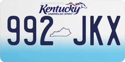 KY license plate 992JKX