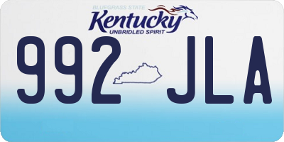 KY license plate 992JLA