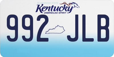 KY license plate 992JLB