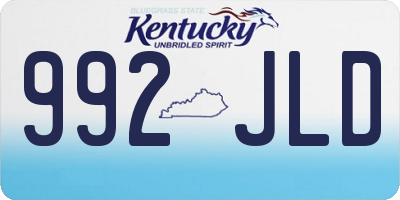 KY license plate 992JLD