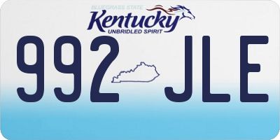 KY license plate 992JLE
