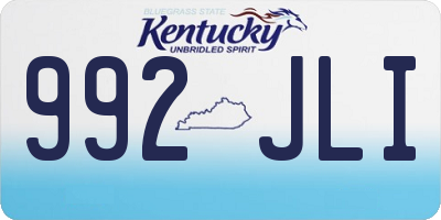 KY license plate 992JLI