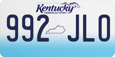 KY license plate 992JLO