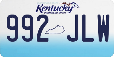 KY license plate 992JLW