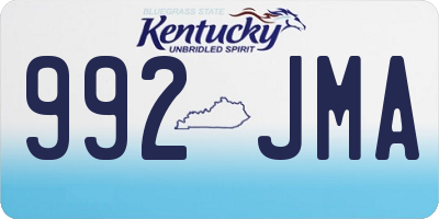 KY license plate 992JMA