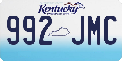KY license plate 992JMC