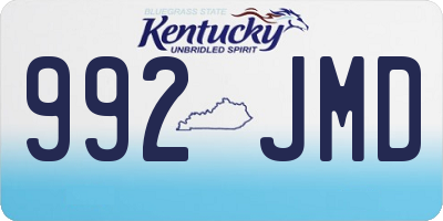 KY license plate 992JMD