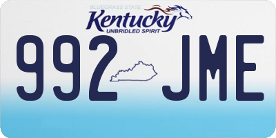 KY license plate 992JME