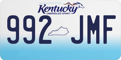 KY license plate 992JMF