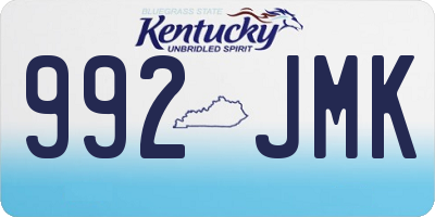 KY license plate 992JMK