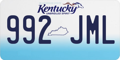 KY license plate 992JML