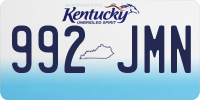 KY license plate 992JMN