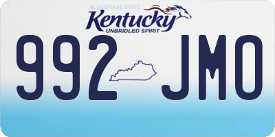 KY license plate 992JMO