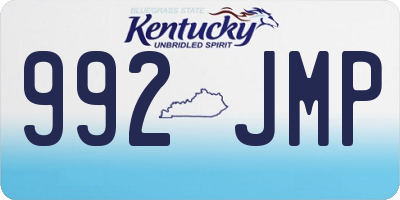 KY license plate 992JMP