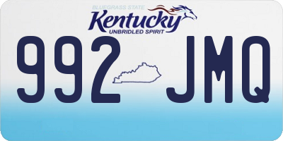 KY license plate 992JMQ