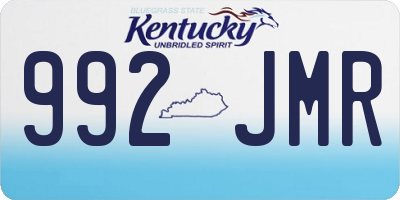 KY license plate 992JMR