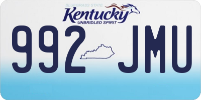 KY license plate 992JMU