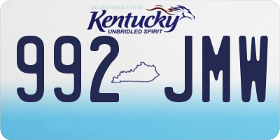 KY license plate 992JMW