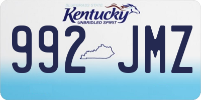KY license plate 992JMZ